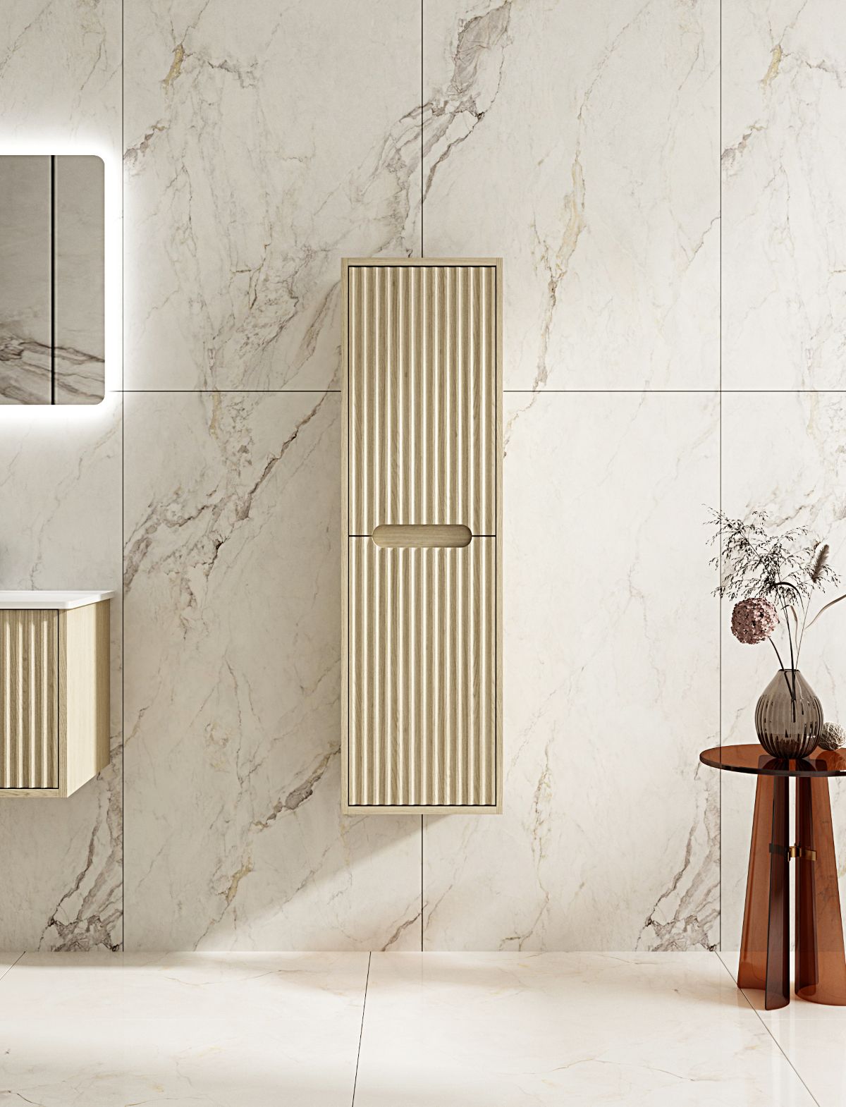Rhea Wall-Hung Vanity 350mm - Natural Oak