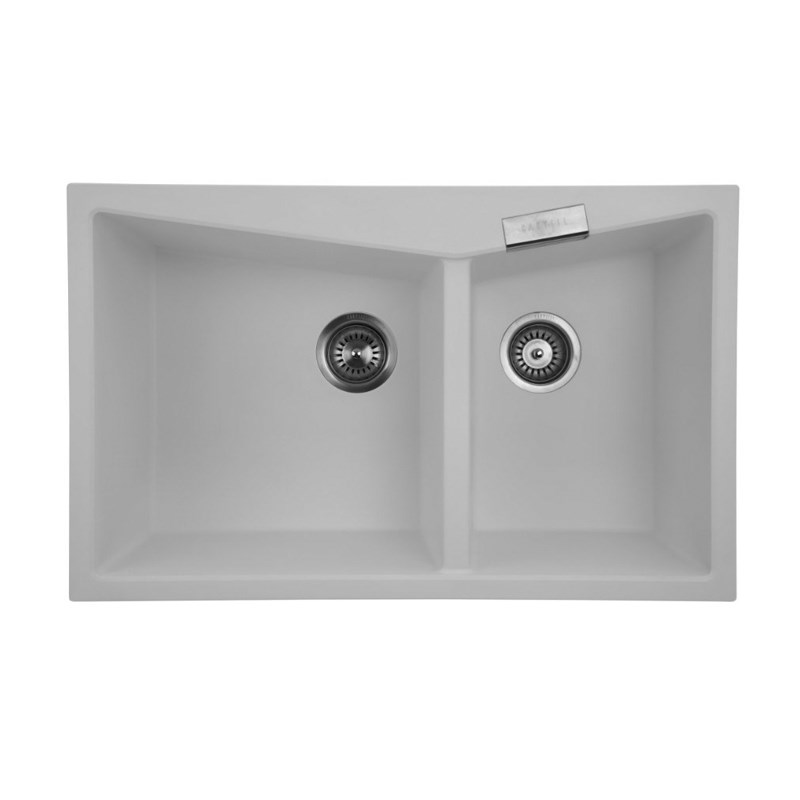 White Carysil CGDB 3220 Double Bowl Stone Kitchen Sink 800*500mm