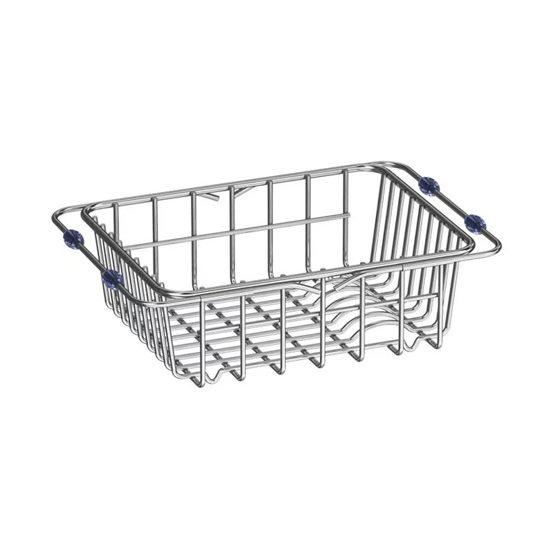 Flexible Stainless Steel Chrome PVD Coating Sink Basket/Dish Rack
