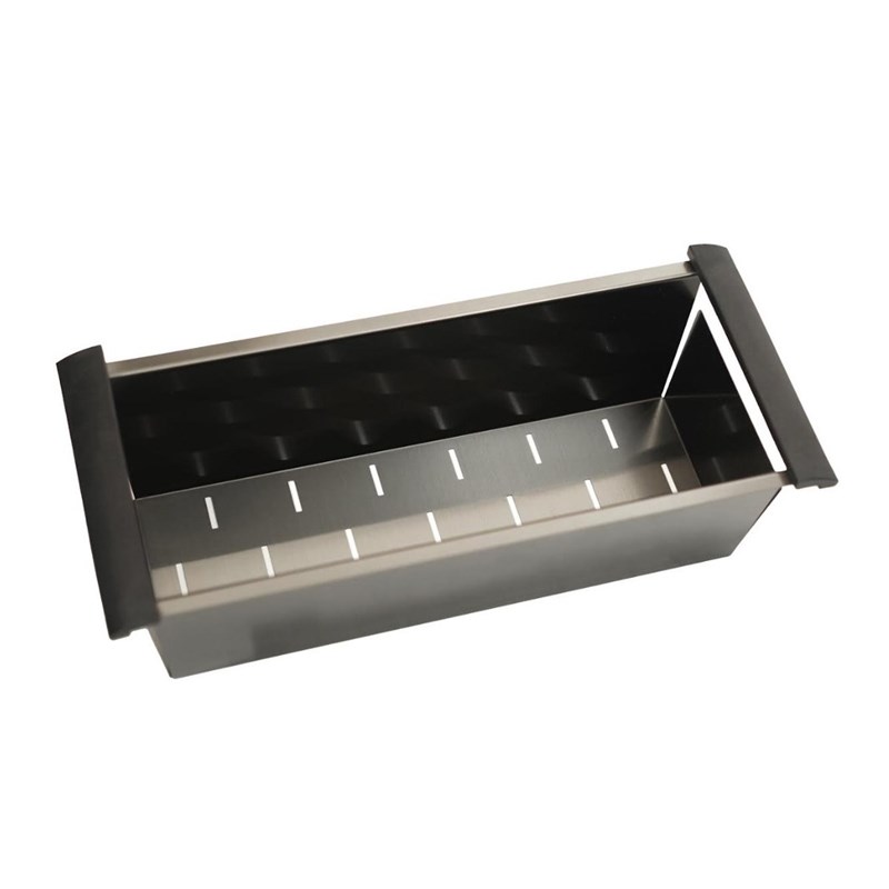 Gun Metal Black Stainless Steel Kitchen Sink Colander 440*190*130mm