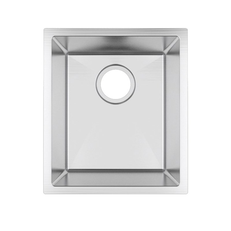 Round Corner Chrome Stainless Steel Handmade Single Bowl Kitchen Sink 380*440*200mm