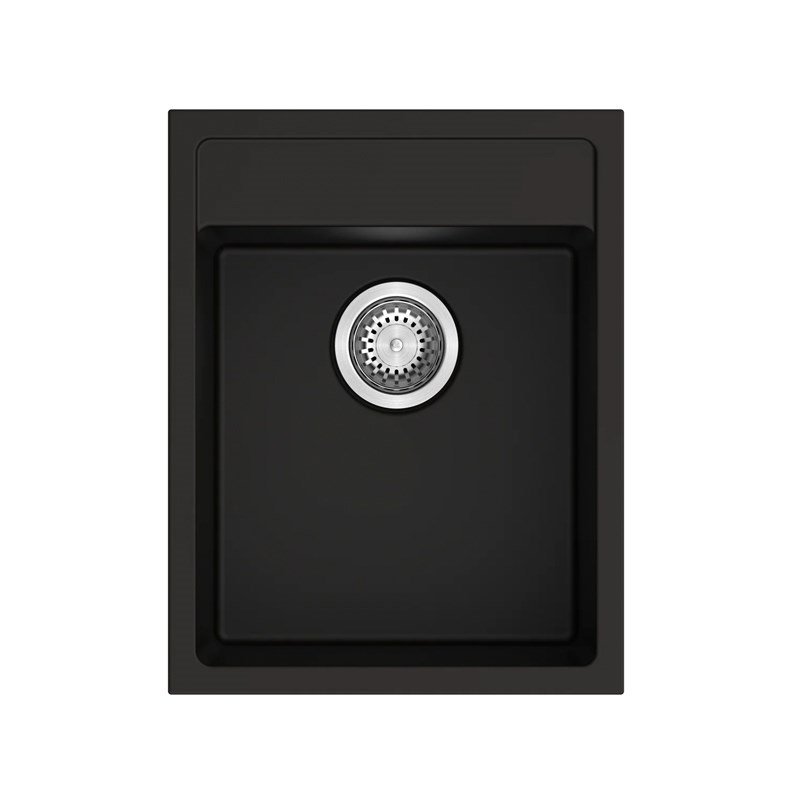 Black Carysil Waltz 400 Grainte Single Bowl Stone Kitchen Sink 400*500*200mm