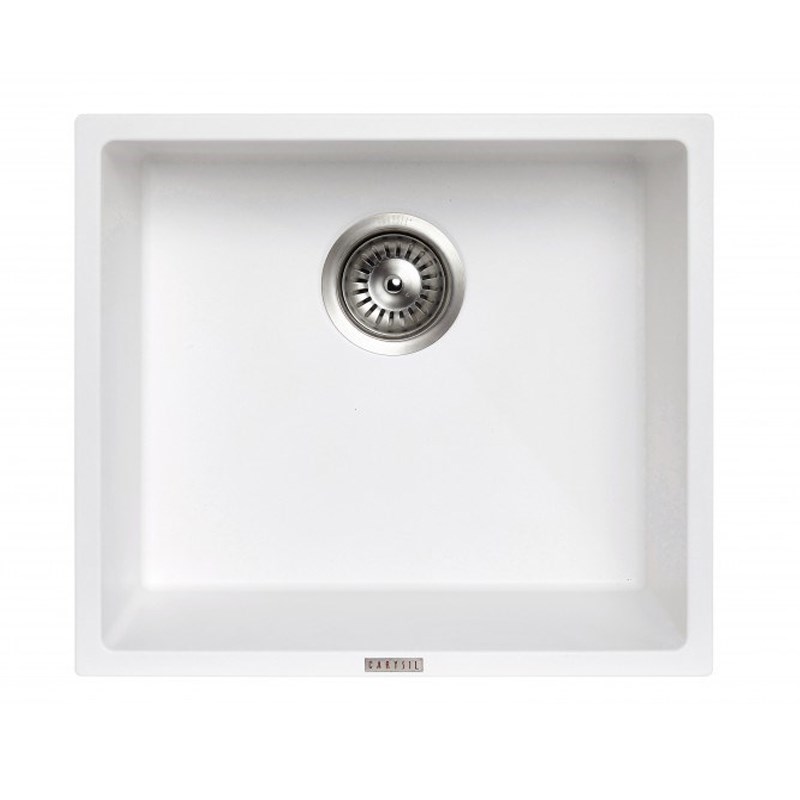 White Carysil Magic Salsa Granite Single Bowl Stone Kitchen Sink 457*406mm
